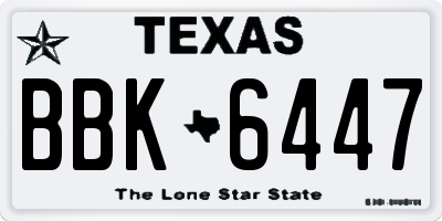 TX license plate BBK6447