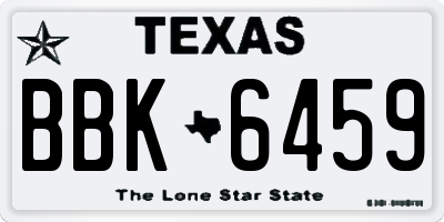 TX license plate BBK6459