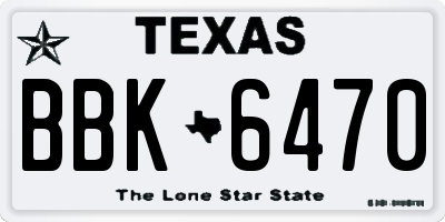 TX license plate BBK6470