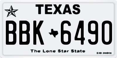TX license plate BBK6490