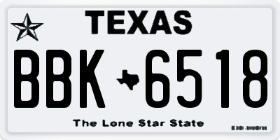 TX license plate BBK6518