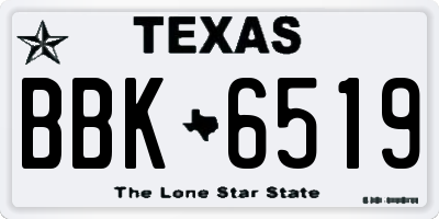 TX license plate BBK6519