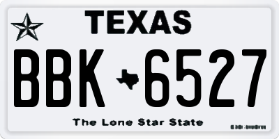 TX license plate BBK6527