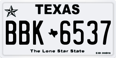 TX license plate BBK6537
