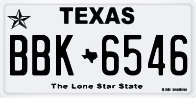 TX license plate BBK6546