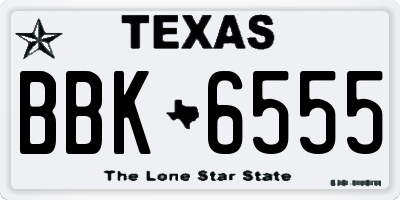 TX license plate BBK6555