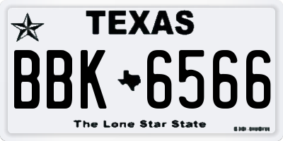 TX license plate BBK6566