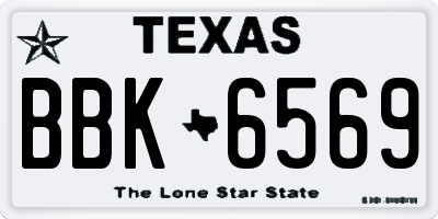 TX license plate BBK6569