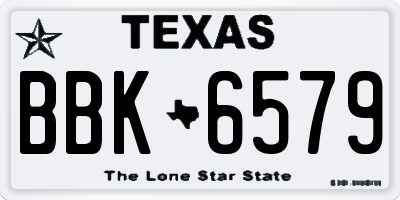 TX license plate BBK6579