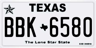 TX license plate BBK6580