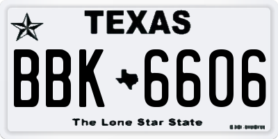 TX license plate BBK6606