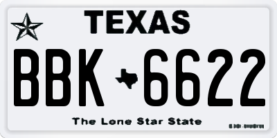 TX license plate BBK6622