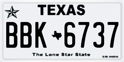TX license plate BBK6737