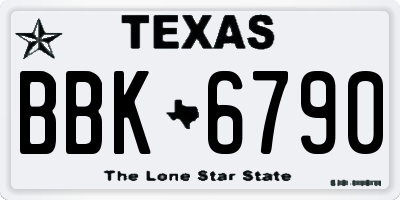 TX license plate BBK6790