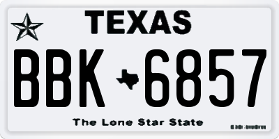 TX license plate BBK6857