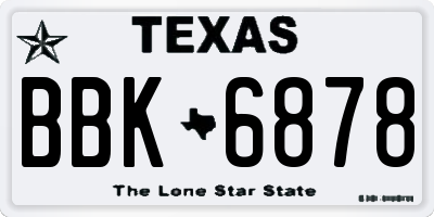 TX license plate BBK6878