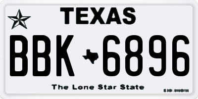 TX license plate BBK6896