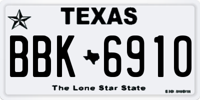 TX license plate BBK6910