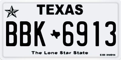 TX license plate BBK6913