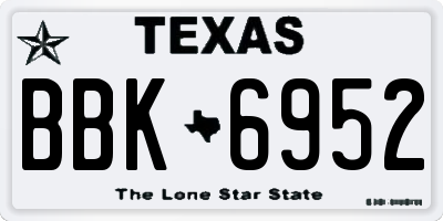 TX license plate BBK6952