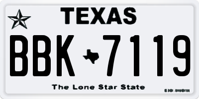 TX license plate BBK7119