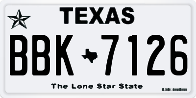 TX license plate BBK7126