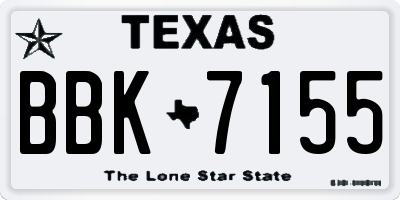 TX license plate BBK7155