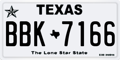 TX license plate BBK7166