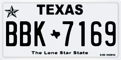 TX license plate BBK7169