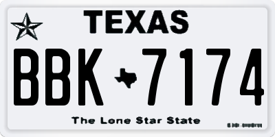 TX license plate BBK7174