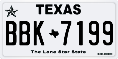 TX license plate BBK7199