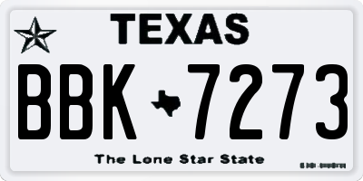 TX license plate BBK7273