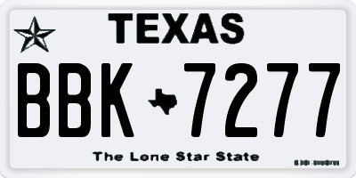 TX license plate BBK7277