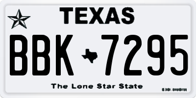 TX license plate BBK7295