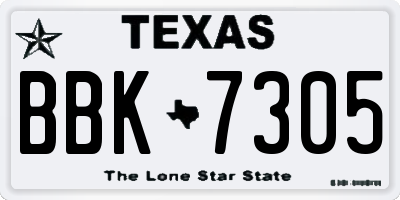 TX license plate BBK7305