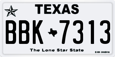 TX license plate BBK7313