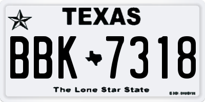 TX license plate BBK7318