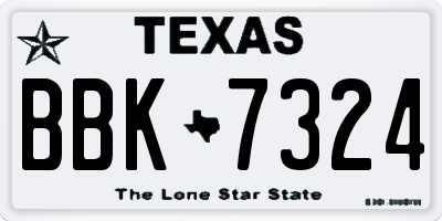 TX license plate BBK7324