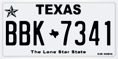 TX license plate BBK7341