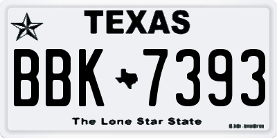 TX license plate BBK7393