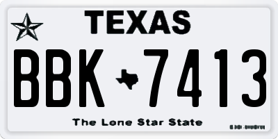 TX license plate BBK7413