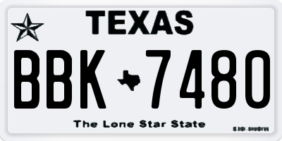 TX license plate BBK7480