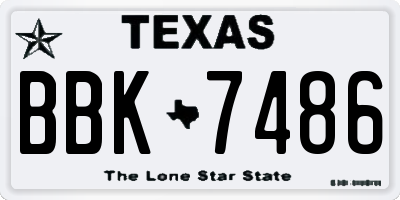 TX license plate BBK7486