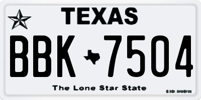 TX license plate BBK7504