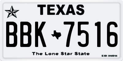 TX license plate BBK7516