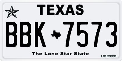 TX license plate BBK7573