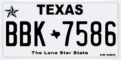 TX license plate BBK7586