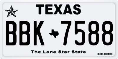 TX license plate BBK7588