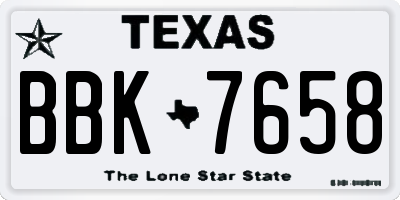 TX license plate BBK7658