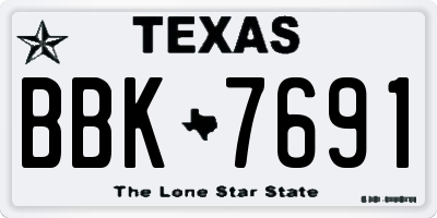 TX license plate BBK7691